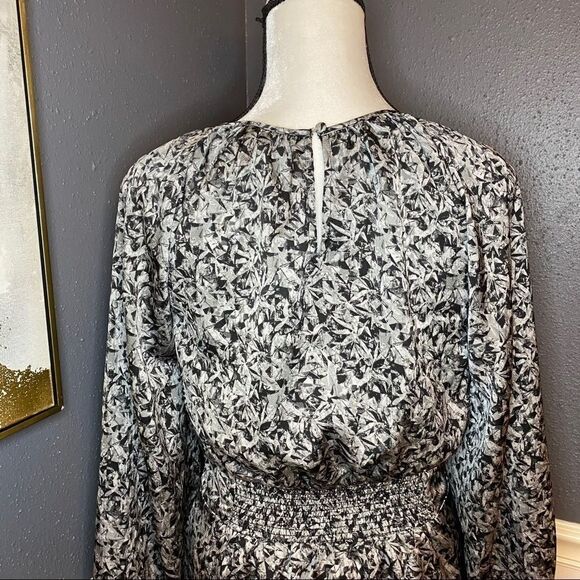 H By Halston Smocked Waist Poet Sleeve Dress - Picture 8 of 11